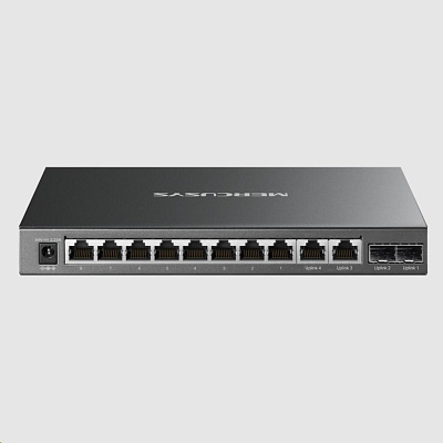 MERCUSYS switch MS112GMP (8xGbE,2xGbE,2xSFP,8xPoE+,110W,fanless)