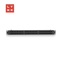 LYNX 19" patch panel  48-port, UTP Cat6, 50µ, nestíněný, černý