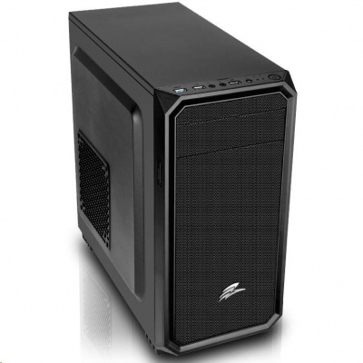 EVOLVEO Shaw 2, case mATX, 1x 120 mm ventilátor, přední mesh panel, prachový filtr, bez zdroje, černá