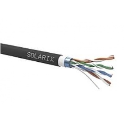 Instalační kabel Solarix venkovní FTP, Cat5E, drát, PVC+PE, dvojitý plášť, cívka 305m SXKD-5E-FTP-PVC+PE
