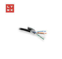 LYNX FTP kabel Cat6, PE (Fca), celoměděný, venkovní, černý, cívka 305m