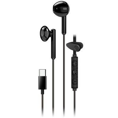 GENIUS sluchátka HS-M366 headset, mikrofon, USB-C, rotáční klip, černá
