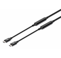 MANHATTAN Kabel USB-C Male to Male, USB 3.2 Gen 2 Type-C Active Device Cable, 3m, pozlacené koncovky, černá