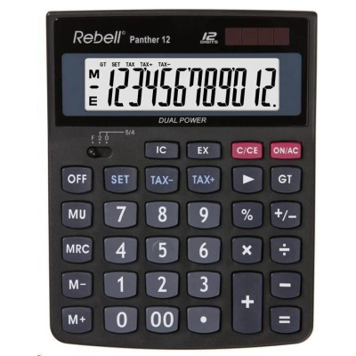 REBELL kalkulačka - Panther 12 - černá