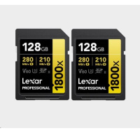 Lexar SDXC Pro 1800x U3 UHS-II R280/W210 (V60) 128GB - 2pack