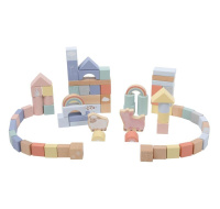 Dřevěné stavební kostky pro děti - Farma (70 ks)