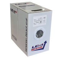 UTP kabel LEXI-Net Cat5E, drát, PVC, bílý, 305m, box