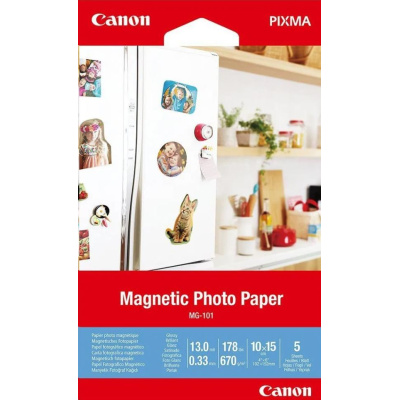 Canon magnetický fotopapír MG-101, 10x15cm, 5 listů v balení, 670 g/m