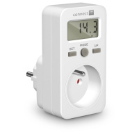 CONNECT IT Digitální měřič PowerMeter, Měřič spotřeby el. energie, bílá