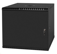 BAZAR - LEXI-Net 19" nástěnný rozvaděč Basic 9U 525x450, plechové dveře, bez zad, rozložený, černý - poškozený obal