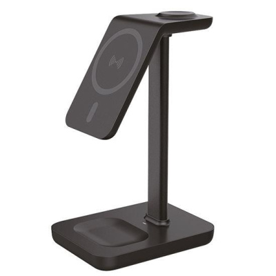 Solight stolní nabíječka 3v1, Qi2, MagSafe kompatibilní