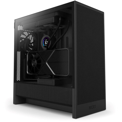 NZXT skříň H5 Flow edition / 2x120 mm fan / USB 3.0 / USB-C 3.1 / průhledná bočnice / mesh panel / černá