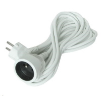 Solight prodlužovací přívod - spojka, 1 zásuvka, 5m, 3 x 1mm2, bílá