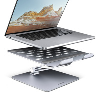AXAGON STND-LQ, hliníkový HQ stojan pro notebooky 10"-17.3", nastavitelná výška a úhel, šedý