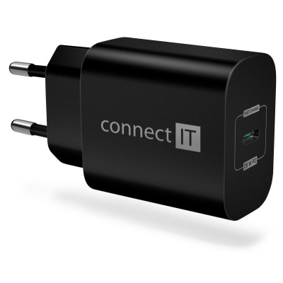 CONNECT IT Voyager2 nabíjecí adaptér 1×USB-C, 25W PD, černá