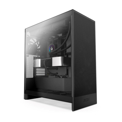 NZXT skříň H7 Flow edition / ATX / 3x 120 mm fan / USB-C / 2x USB / prosklená bočnice / mesh panel / černá