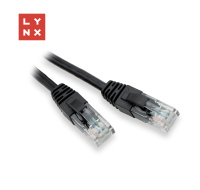 LYNX UTP patch kabel Cat5e, PVC, CCA, 0,3m, černý (balení obsahuje 10ks)