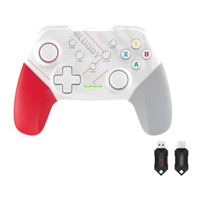 A4tech Bloody GPW50, gamepad, Dual mode 2,4G+USB, bílá