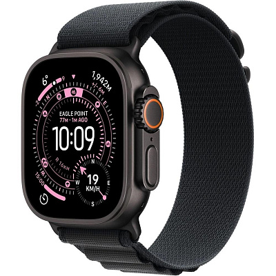Apple Watch Ultra 3 GPS + Cellular 49mm Black Titanium Case with Black Alpine Loop - Medium