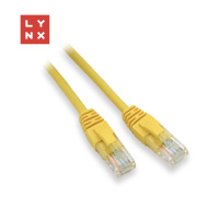 LYNX UTP patch kabel Cat5e, PVC, CCA, 0,3m, žlutý (balení obsahuje 10ks)