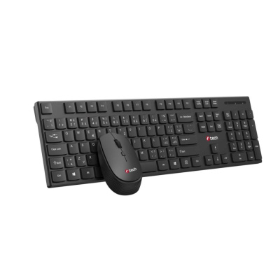 C-TECH klávesnice s myší WLKMC-03, Bezdrátový set 2.4GHz, CZ, Černá