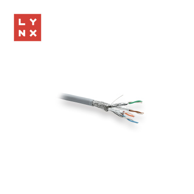 LYNX SFTP kabel, Cat6a, LSZH, celoměděný, vnitřní, šedý, cívka 500m