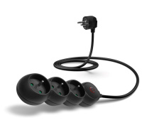 CONNECT IT prodlužovací kabel 230V, 3 zásuvky, 1,5m, s vypínačem, černá