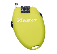 Master Lock Zatahovací kabelový zámek 4603EURD  - zelený
