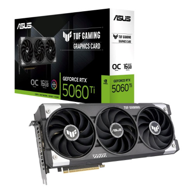 ASUS VGA NVIDIA GeForce RTX 5060 Ti TUF GAMING OC 16G, 16GB GDDR7, 3xDP, 1xHDMI