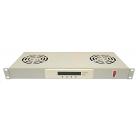 LEXI-Net 19" ventilační jednotka 1U, 2 ventilátory, LCD, digitální termostat, hloubka 200mm, šedá