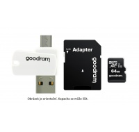 GOODRAM microSDHC karta 32GB M1A4 All-in-one (R:100/W:10 MB/s), UHS-I Class 10, U1 + Adapter + OTG card reader/čtečka