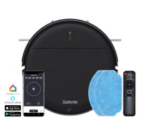 Salente R2, robotický vysavač, stírání vodou, nabíjecí stanice, černý