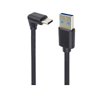 PremiumCord Kabel USB typ C/M zahnutý konektor 90° - USB 3.0 A/M, 3m