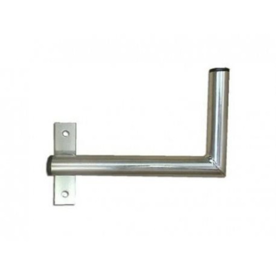 Držák antény na zeď u okna s pásem, levé uchycení, galvanický zinek, délka 25cm, průměr 3,2cm