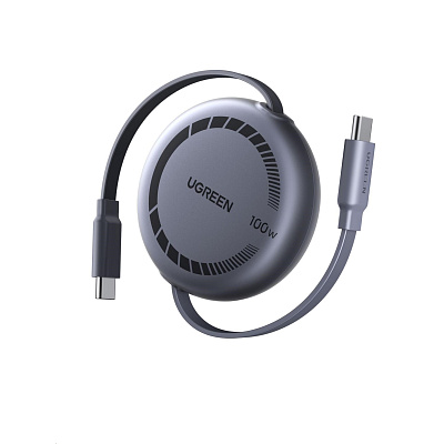 UGREEN navíjecí kabel USB-C, 1m, stříbrná
