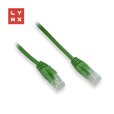 LYNX UTP patch kabel Cat5e, PVC, CCA, 20m, zelený