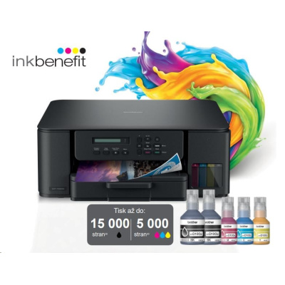 BROTHER multifunkce inkoustová DCP-T530DW - A4 128MB 2400x600 16ppm USB 2.0. WIFI  - INKTANK, INK BENEFIT