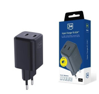 3mk síťová nabíječka - Hyper Charger PD 45W, černá