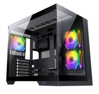 1stCOOL skříň DREAMER, Mid Tower, AU, USB 3.0, USB-C, 3x 120mm ARGB Fan, černá