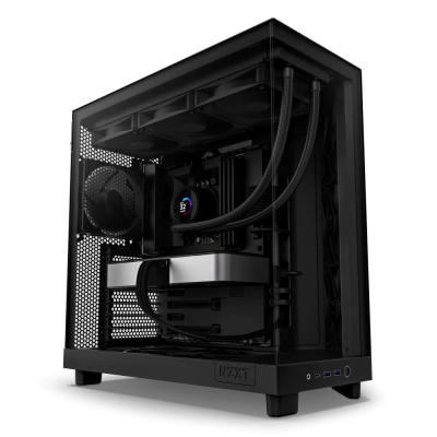 NZXT skříň H6 Flow dvoukomorová / MidT / 3x120mm fan / 2xUSB 3.2 / USB-C / prosklená bočnice i čelo / černá
