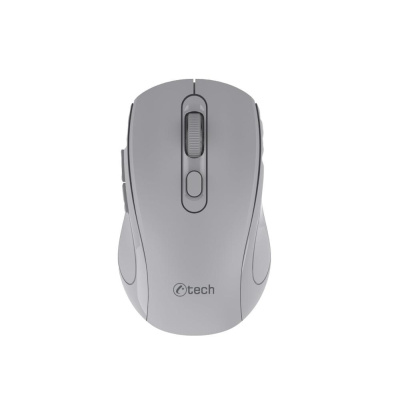 C-TECH myš Dual mode WLM-12GR, bezdrátová, 1600DPI, 6 tlačítek, šedá, USB nano receiver