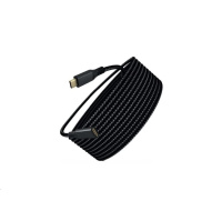 WG - Prodlužovací kabel USB-C (male) na USB-C (female), 2 metry, nylonový oplet, černá