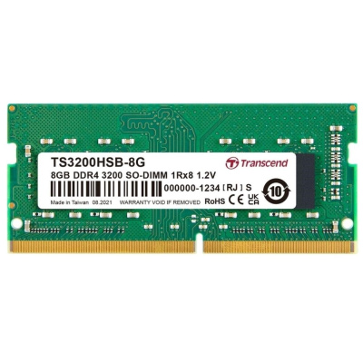 TRANSCEND SODIMM DDR4 8GB 3200MHz 1Rx16 1Gx16 CL22 1.2V