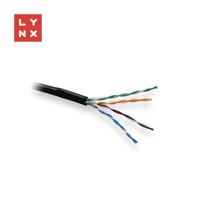 LYNX UTP kabel Cat5e, PE (Fca), celoměděný, venkovní, černý, box 305m