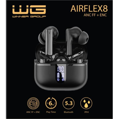 WG - Bluetooth sluchátka WG AirFlex 8, ENC + ANC, černá