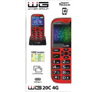 WG - Mobilní telefon WG20C, 4G, tlačítkový, červená