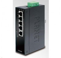 Planet switch IGS-501T, průmysl.verze 5x10/100/1000, DIN, IP30, -40 až 75°C, 12-48V, ESD+EFT