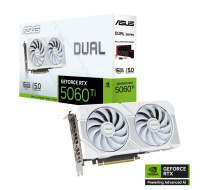 ASUS VGA NVIDIA GeForce RTX 5060 Ti DUAL 16G WHITE, 16GB GDDR7, 3xDP, 1xHDMI