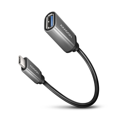 AXAGON RUCM-AFAC, kabelová redukce USB-C (M)  USB-A (F), 20cm, USB 3.2 Gen 1, 3A, ALU