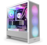 NZXT skříň H5 Flow RGB edition / 1x360 mm RGB core fan / 1x120mm / USB 3.0 / USB-C 3.1 / průhledná bočnice / mesh /bílá